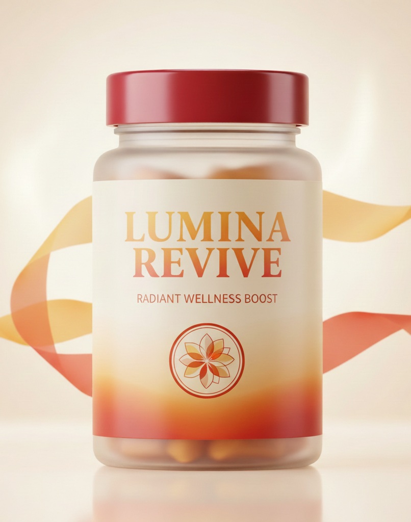 LUMINA REVIVE plant-based formula bottle on a soft neutral background